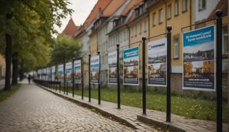 Parteien in Sachsen-Anhalt hängen Plakate weit oben, um sie vor Vandalismus zu schützen